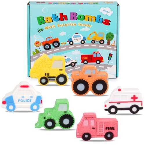 Image of Yamepuia 6 Pcs Bath Bombs for Kids,Car Bath Bomb Gifts Set,Fun Bubble Car Bath Bomb Birthday Christmas Holiday Gifts for Women,Boys Girls