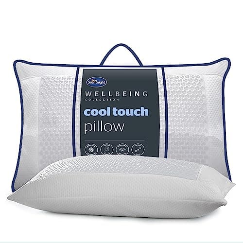 Image of Silentnight Cool Touch Pillow - Cooling Pillow for Sleeping Cold Pillows Cool Gel Pillow Pad for Night Sweats Wellbeing Collection Cooling Pads, White