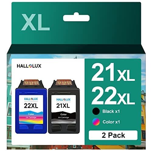 Image of HALLOLUX 21XL 22XL Ink Cartridges High Yield, Black & Tri-colour, Replacement for HP 21 22 XL Compatible for Fax 3180 PSC 1410 DeskJet D1530 D1560 D2360 F335 F380 F2180 F2290 F4180 OfficeJet 4315 4355