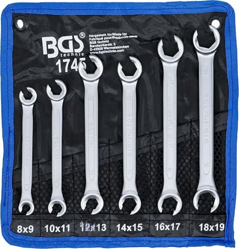 Image of BGS 1745 | Double Ring Spanner Set, open Type | 8 x 9 - 18 x 19 mm | 6 pcs.