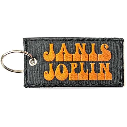 Image of Janis Joplin Keyring Keychain Patch Band Logo Official Black Talla �nica