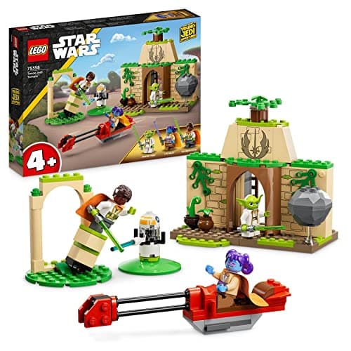 Image of LEGO Star Wars Tenoo Jedi Temple Set with Master Yoda, Lightsabers, Droïd Figure and Speeder Bike, Building Toy for Kids, Boys, Girls 4 Plus Years Old 75358
