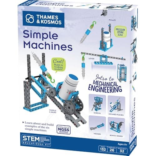 Image of Thames & Kosmos Simple Machines | Kids Science Kit | STEM Toys for Mechanical Physics | Science Experiments | Educational Learning Resources | Ages 8+ | Hands-On STEM Toy, White