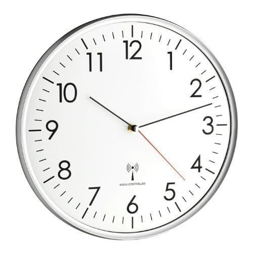 Image of TFA Dostmann TFA 60.3514 white/silver Ananloge Funk-wall clock