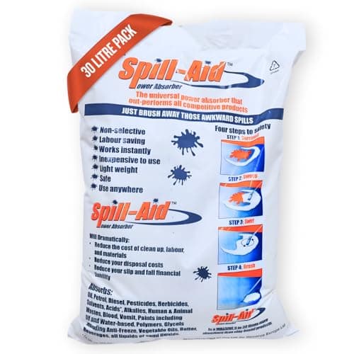 Image of Spill-Aid Rapid Spill Absorbent Granules 30L – Fast-Acting Powder for Oil, Fuel, Chemicals & Bodily Fluids | Industrial Spill Cleanup for Garages, Workshops & Warehouses | UK Made