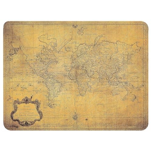 Image of Silent Monsters Mouse Mat Medium 14 x 10 inches / 36 x 25 cm, World Map, Lasercut Edges, washable & rollable Mouse Pad, Gaming Home Office Mousemat, Mousepad non-slip & quiet, Desk Mat