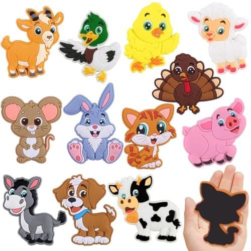 Image of XIMISHOP 12PCS Animal Fridge Magnets for Kids,Cute Cartoon Farm Animals Fridge Refrigerator Magnet for Kids Montessori Educational Fridge Magnets