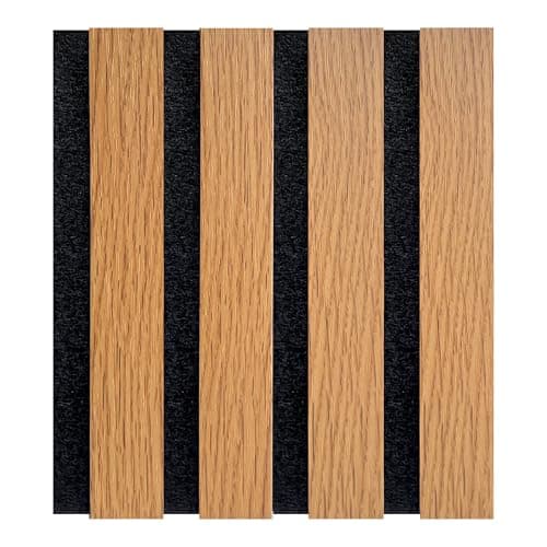 Image of Decoranddecor Acoustic Slat Wood Wall Panels and Ceiling Panelsling Decorative 3D MDF 16cmx24cm - Oak