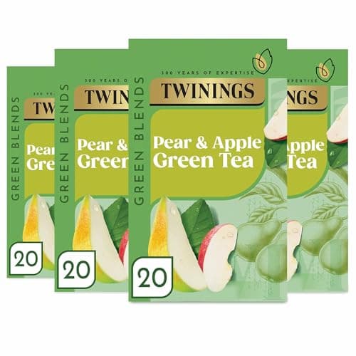 Image of Twinings Green Tea, Apple and Pear 80 Tea Bags (Multipack of 4 x 20 Bags)