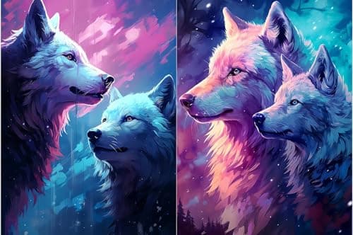 Image of Tabeskly 5d Diamond Painting Kits for Adults UK Wolf Jewel Bead Gem Crystal Crafts Creations Dimond Picture Art Kit Adults Full Drill Kids Girls Gift