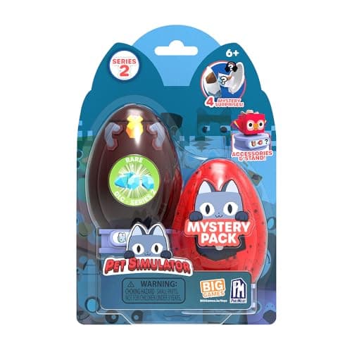 Image of Pet Simulator - Mystery Pet Minifigures 2-Pack (Two Mystery Eggs & Figures w/Accessories & Stands, Series 1) [Includes DLC]