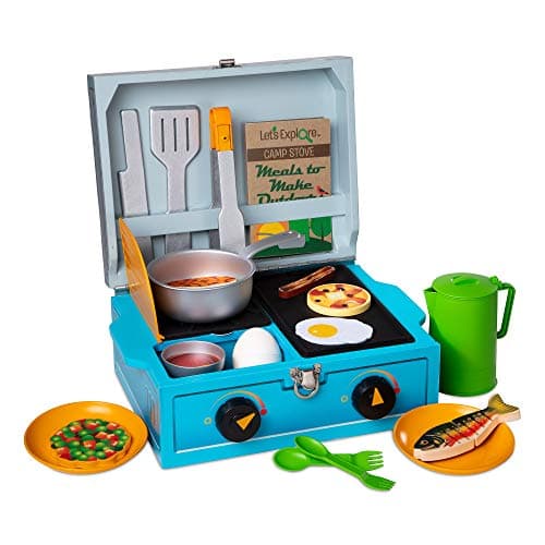 Image of Melissa & Doug Let's Explore Camp Stove Play Set | Pretend Play | Play set | 3+ | Gift for Boy or Girl
