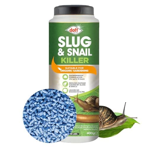 Image of Doff Slug & Snail Killer | 400g Garden Slug Pellets | Ferric Phosphate Formula for Effective Slug and Snail Control | Long-Lasting Protection in Damp Conditions for Up to 14 Days - Safe for Crops