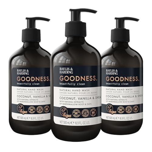 Image of Baylis & Harding Goodness Coconut, Vanilla & Shea Hand Wash 500 ml (Pack of 3) - Vegan Friendly