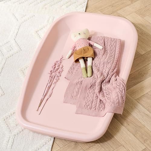 Image of Tutti Bambini Baby Changing Mat - Premium PU Foam Nappy Changing Mat, Cushioned & Wipeable Changing Table Topper, Birth to 9 Months, 86 x 52 x 11.5 cm (Petal)