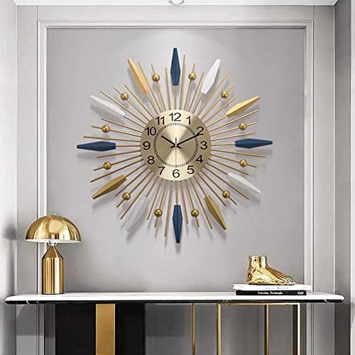 Image of FanXus Wall Clock Modern Starburst Wall Clocks Battery Operated Quiet Clock Large Decorative Wall Clocks Modern Art Clock for Living Room Kitchen Decor Made in China