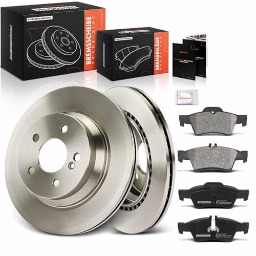 Image of Frankberg Brake Kit incl. 2x Brake Disc + 4x Brake Pad Rear Compatible with E-Class W211 E-Class T-Model S211 CLS C219 Replace# 0054209420,0054209320