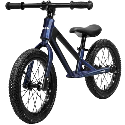 Image of CHOLY 14 Inch Balance Bike for 3,4,5,6 Year Old Boys Girls, No Pedal Kids Bike with Adjustable Seat, Air Tires and Magnesium Alloy Framne, Lightweight Children's Traing Bicycle (Blue)