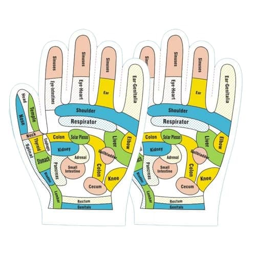 Image of Tutorial Reflexology Massage Gloves - Hand Reflexology Printed English Version Point Stimulation Massage Tool