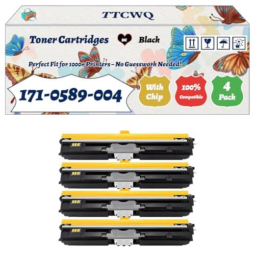 Image of TTCWQ Compatible for Konica Minolta 171-0589-004 Toner Cartridges Work for Konica Minolta Magicolor 2400DL 2400W 2430 2430DL 2450 Printers (4 Pack Black)