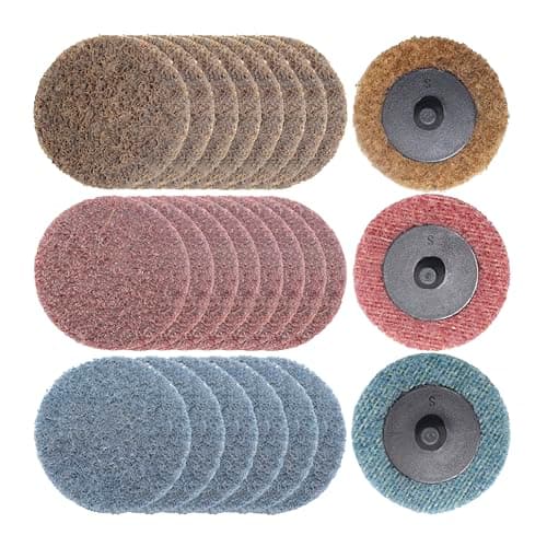 Image of Merryland Surface Conditioning Disc 50mm for Die Grinder, 50 mm Mixed Quick Change Disc 25 Pack, Sanding Disc Nylon Non-Woven Disc Paint Rust Metal Steel Iron Universal, DGTAA25C4
