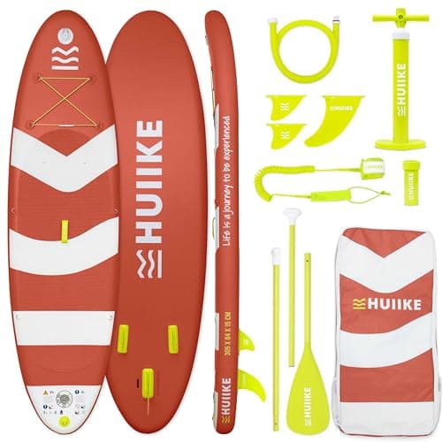 Image of HUIIKE Stand Up Paddle Board for Adults with Accessories Included, Oar, Fins, Pump. Inflatable Sup Board Great Stability and Resistance. 10’ x 33" x 5.9", Maximum Load 286 lb