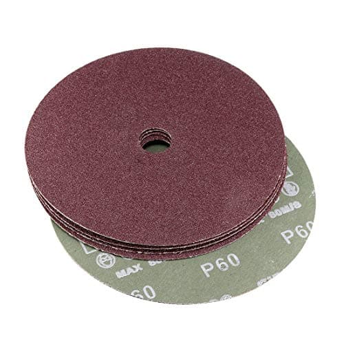 Image of sourcing map 7-Inch x 7/8-Inch Aluminum Oxide Resin Fiber Discs, Center Hole 60 Grit Sanding Grinding Discs, 5 Pack