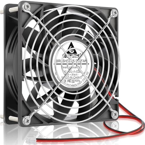 Image of GDSTIME 140mm x 38mm High Static Pressure Fan 24V 2-Pin - 140x140x38mm Dual Ball Bearing Brushless Cooling Fan for CPU Coolers, Heat Sinks, Radiators