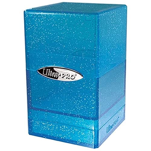 Image of Ultra PRO - Satin Tower 100+ Card Deck Box (Glitter Blue) - Protect Your Gaming Cards, Sports Cards or Collectible Cards In Ultra Pro's Stylish Glitter Deck Box, Perfect for Safe Traveling