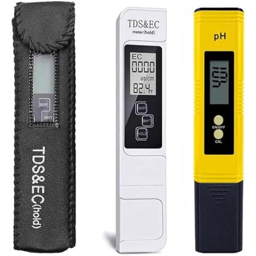 Image of KEWAYO pH Meter and TDS Tester Set, 0.01ph High Accuracy Pen Type pH Meter and ± 2% Readout Accuracy 3-in-1 TDS EC Temperature Meter forHydroponics, Household Drinking, and Aquarium, etc