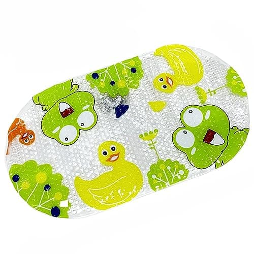 Image of Home Flair Bath Mat | Kids Ducks & Frogs Non Slip Bath Mats For Inside Bath | Shower Mat | Bath Mat Non Slip Anti Mould | Non Slip Bath Mat With 100 Suction Cups