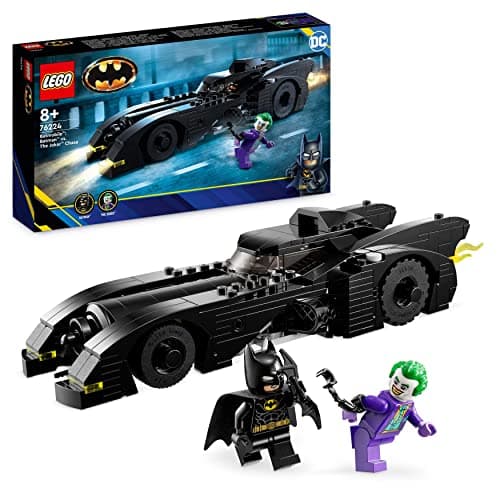 Image of LEGO DC Batmobile: Batman vs. The Joker Chase Set, Iconic 1989 Batmobile Car Toy and 2 Minifigures, Dark Knight's Vehicle Model with Batarang, Super Hero Gift Idea for Kids, Boys and Girls 76224