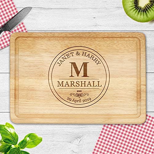 Image of Personalised Chopping Board Cheese Board Oak Wooden Cutting Board Custom Gift for Christmas Birthday Anniversary Housewarming Present for Mum Grandma Wife Design 05