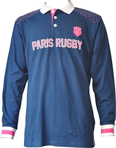 Image of Stade Français Paris SFP-ZA-3431 Men's Long-Sleeved Rugby Polo Shirt - Navy Blue - S