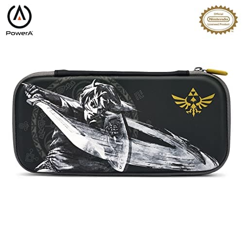 Image of PowerA Slim Case for Nintendo Switch, Switch Lite & OLED Model, Protective Pouch with 10 Game Cards Storage and Built-in Play Stand, Official: Zelda; Battle-Ready Link