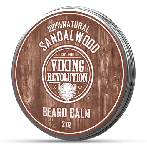 Image of Viking Revolution - Beard Balm - Natural Beard Balm For Men With Argan & Jojoba Oils- Styles, Strengthens & Softens - Beard Wax - Gifts For Men - Sandalwood - 57 g