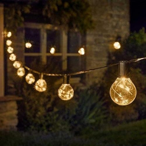 Image of Garden Mile 31ft Garden Festoon Lights Outdoor Indoor String Lights, Inter-Connecting 10 LED Warm White Fairy Lights Mains Powered for Gardens, Patio, Home & Party Decor