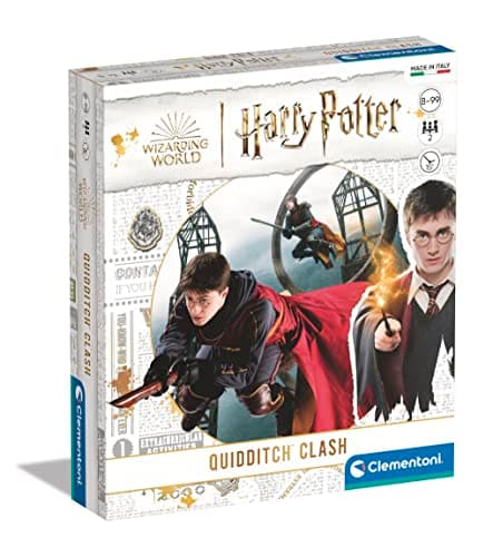 Image of Clementoni - 16638 - Harry Potter - Quidditch Clash - board games for 8 years olds and older, family games for teens and adults, 2 players, card games, fun challenges