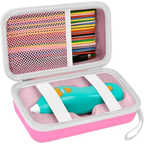 Image of ANKHOH Case Compatible with 3Doodler Start+ Essentials (2025) for 3D Pen Set for Kids, Storage Organizer Holder for Printing Filament Refill and Micro-USB Charger (Box Only) (Pink)