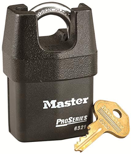 Image of MASTER LOCK Heavy Duty Weatherproof Padlock [Closed Shackle] [Key] [Outdoor] 6321EURD – for Transportation and Industrial Applications