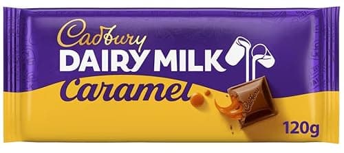 Image of Premium chocolate bar 120g - Best size Gift For Friend & Family (Cadbury Dairy Milk Caramel Chocolate Bar 120g)