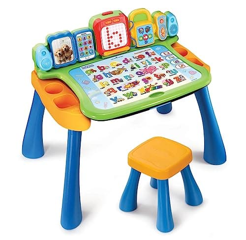 Image of VTech Touch and Learn Activity Table - Musical Kids Desk with Letters, Phonics, Numbers, Music, Shapes, Animals and More - ages 3, 4 & 5 Year Olds, English Version