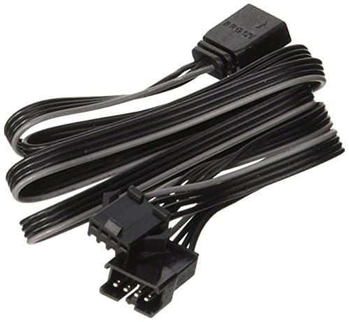 Image of Phanteks Kompass PH-CB-RGB4P 0.609 m Signal Cable – Black (0.609 m, 4 Pin, 1 x RGB LED Extension Connector (12 V, G, R, B), 1x Motherboard RGB LED Connector, 1x RGB LED Strip, Black)