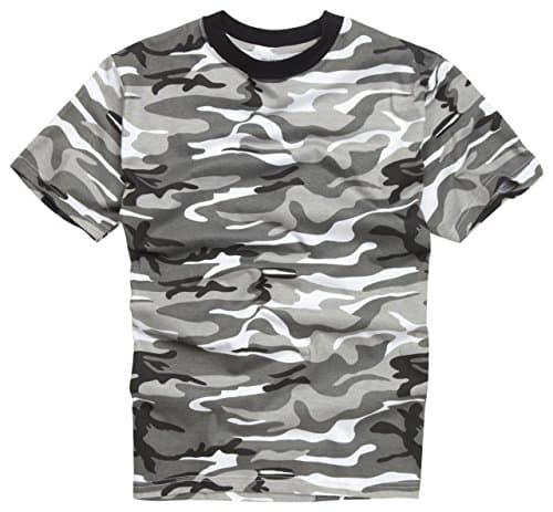 Image of 100% Cotton Army Military Style Crew Neck Short Sleeve T-Shirt (Medium, Urban Camouflage)