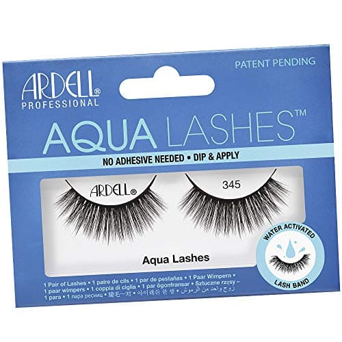 Image of Ardell Aqua Lashes 345 | Makeup False Eyelashes, Water-Activated Eye Lash Band | Black Eyelash Set, Women's Beauty Gifts, No Adhesive Needed | 1 Pack