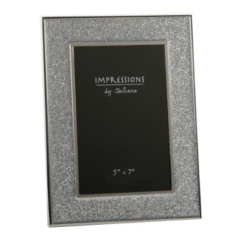 Image of Impressions Sparkly Silver Glitter Picture Photo Frame 5" x 7"
