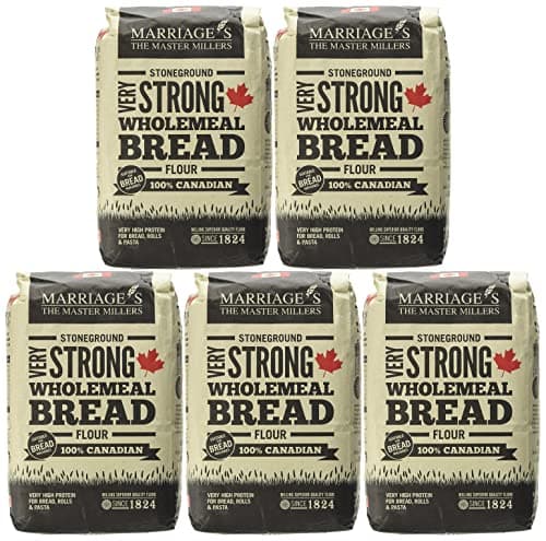 Image of Marriages Canadian VERY Strong Wholemeal Bread Flour, 1.5kg (Pack of 5)