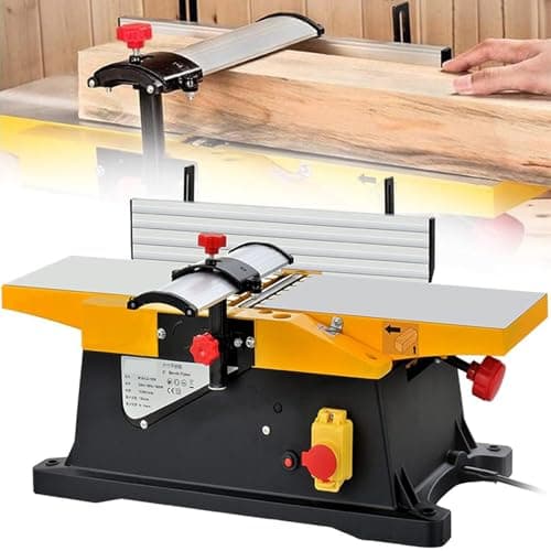 Image of Benchtop Jointer Planer for Woodworking, 1800W Heavy Duty with Adjustable Cutting Depth, Ideal for Precision Wood Cutting and Smoothing