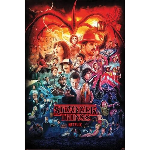 Image of Pyramid International Stranger Things Maxi Poster (Seasons Montage Design) 61cm x 91.5cm - Official Merchandise, Living Room