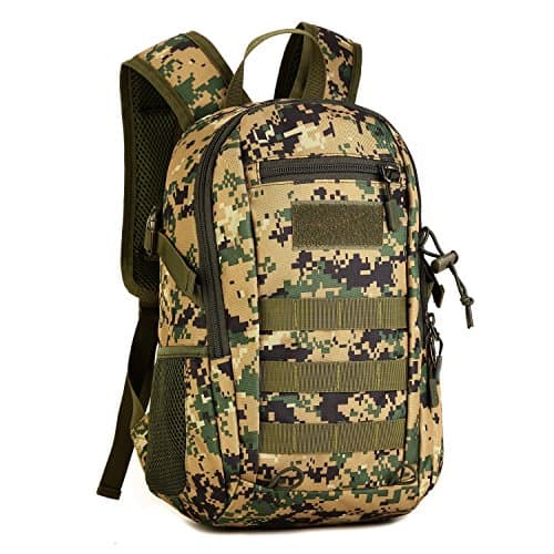 Image of Explokit Small Tactical Backpack 10L 20L 30L Military Rucksack Water Repellent Molle Student School Daypack for Trekking Travelling Hiking Camping (#10L-Camo Green)